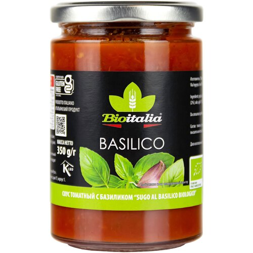 Соус BioItalia томатный с базиликом, 350 г