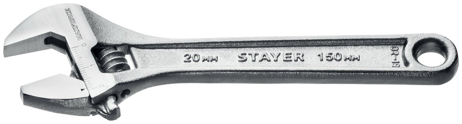 STAYER MAX-Force, 150 / 20 мм, Разводной ключ (2725-15)