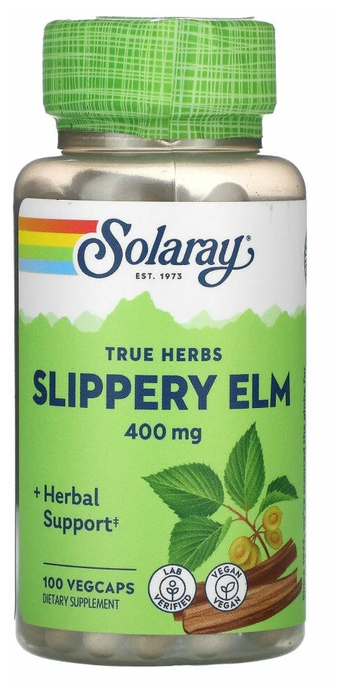 Slippery Elm, 400 мг, 10 г, 100 шт.