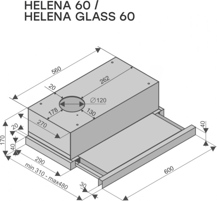 Кухонная вытяжка Konigin Helena Black 60 - фотография № 11