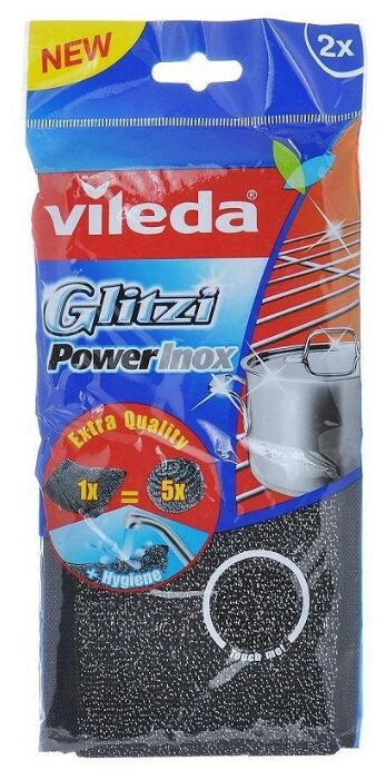 Vileda Губка металлическая Glitzi Power Inox 2 шт.