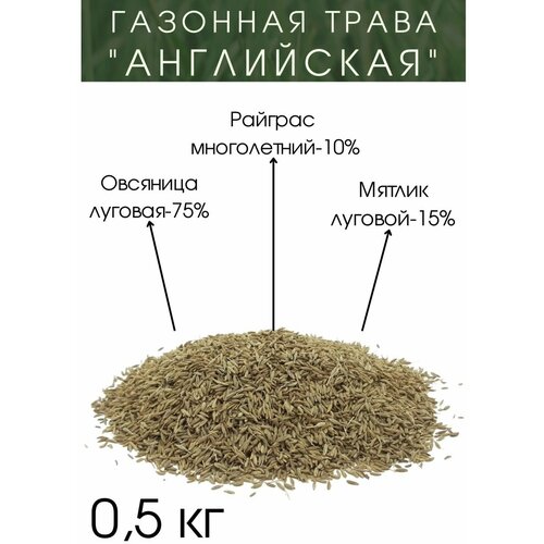 Газонная Трава Английская 500 гр. газон green meadow партерный английский 10 кг