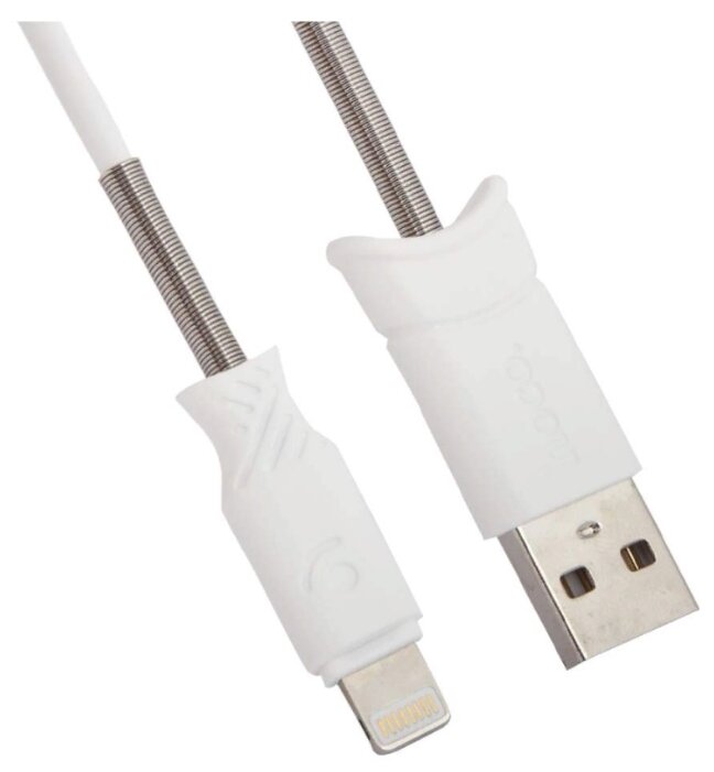 Кабель Hoco X24 Pisces USB - Lightning 1 м белый фото 3
