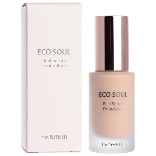 The Saem Тональный крем Eco Soul Real Serum Foundation, 35 мл, оттенок: 21 light beige