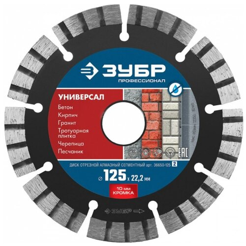 Отрезной алмазный диск ЗУБР Профессионал диск алмазный отрезной зубр для ушм железобетон серия профессионал