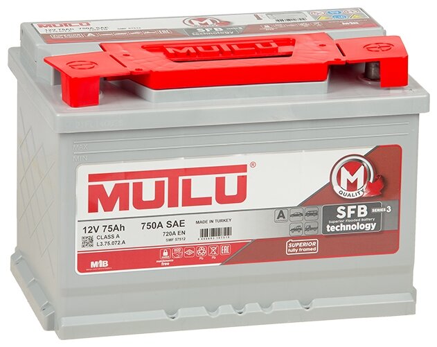 Автомобильный аккумулятор Mutlu SFB 3 (L3.75.072.A)