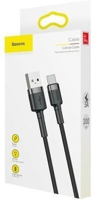 Кабель Baseus USB - USB Type-C (CATKLF-BG1), 1 м, черный/серый