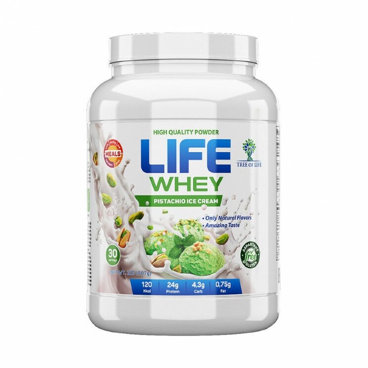 Сывороточный протеин Life Whey 2lb (907гр) со вкусом Фисташковое Мороженое 30 порций