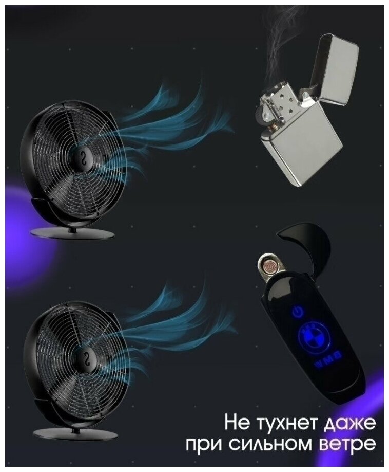 Электронная, с USB подзарядкой, USB зажигалка, сенсорная, спиральная без огня, ветрозащитная. Товар уцененный - фотография № 3