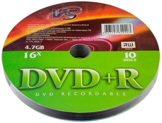 Диск VS DVD+R 4,7 GB 16x Shrink/10