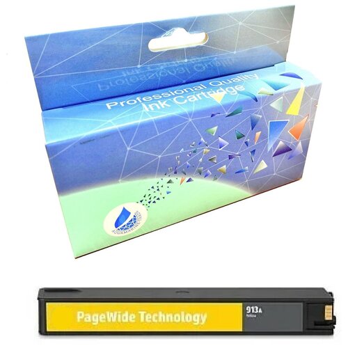 Картридж F6T79AE № 913A для HP PageWide 352/377 Yellow 3K AQUAMARINE (Совместимый)