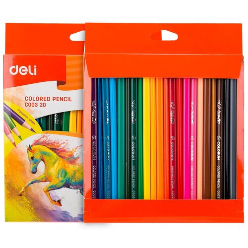 Карандаши цветные 24 цвета Deli ColoRun (L=175мм, 3гр)
