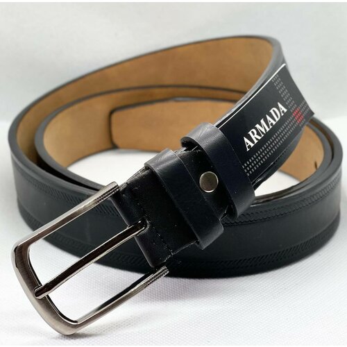 фото Мужской ремень armada, кожзам, цвет чёрный