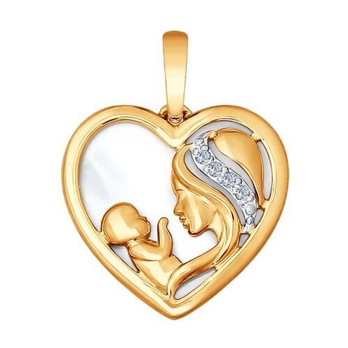 фото Sokolov подвеска «мать и дитя» из золота с бриллиантами и перламутром 1030579