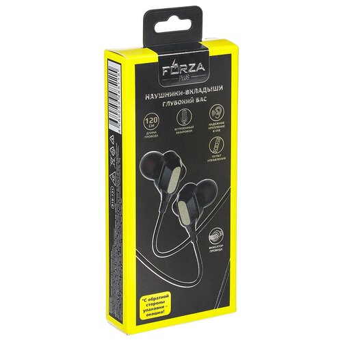 Наушники вакуумные FORZA с микрофоном 2 пары насадок 120 см 3 цвета 19000₽