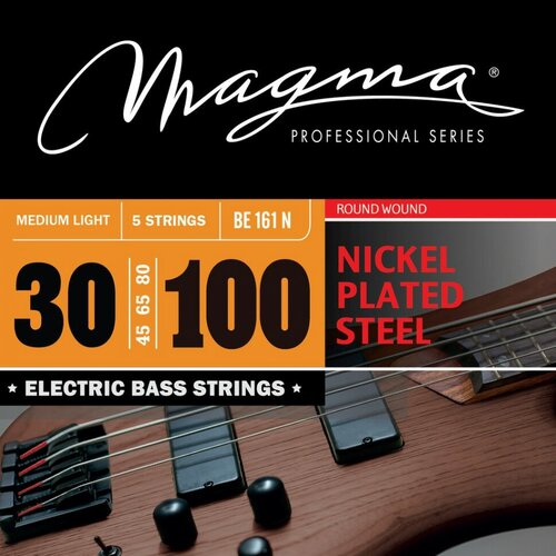 Комплект струн для 5-струнной бас-гитары High C 30-100 Magma Strings BE161N комплект струн для 5 струнной бас гитары high c double ball end 30 105 magma strings be171ndb