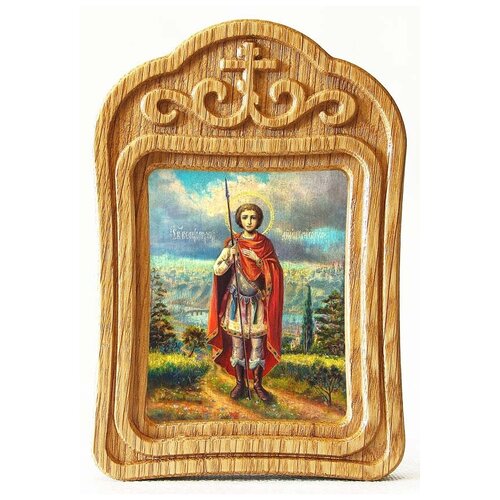Великомученик Димитрий Солунский, икона в резной деревянной рамке великомученик димитрий солунский икона в резной деревянной рамке