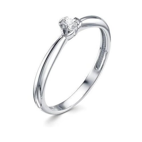фото Алькор кольцо с 1 бриллиантом из серебра 01-1477-000б-00, размер 15