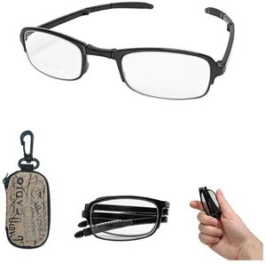 Складные увеличительные очки Фокус-Лупа для чтения, шитья, вышивания, рыбалки. Очки-лупа карманные с футляром.