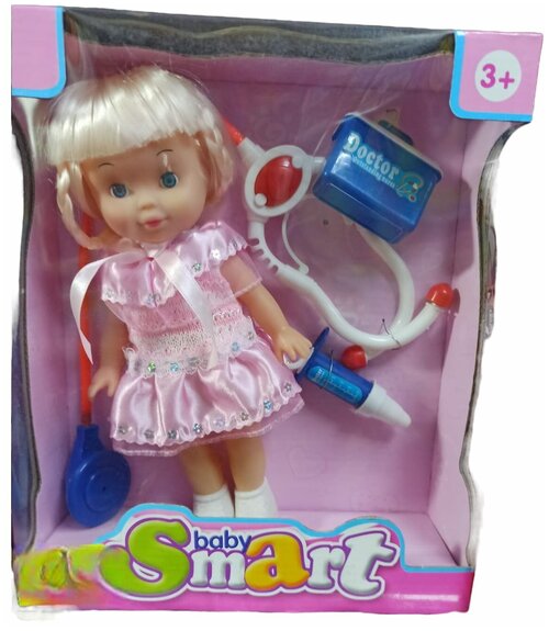 Кукла детская 26 см с набором доктора, в коробке