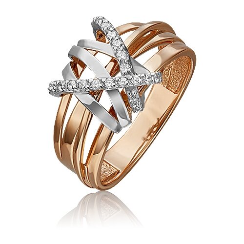 фото Платина кольцо из комбинированного золота с фианитом 01-5424-00-401-1111-24