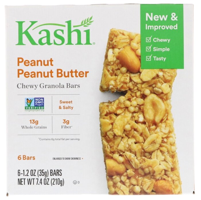 Злаковый батончик Kashi Peanut Butter 35 г 6 шт