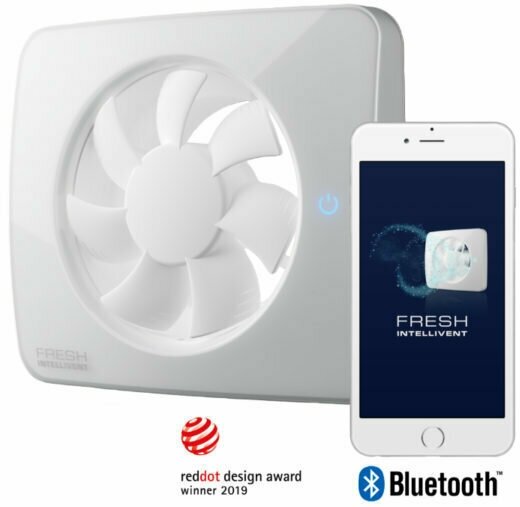 Вентилятор накладной FRESH Intellivent ICE (Управление по Bluetooth, таймер, датчик влажности, программируемый, LED-подсветка) - фотография № 2