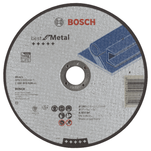 Круг отрезной BOSCH est по металлу 180x2,5мм, прямой