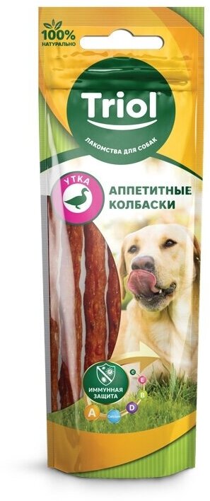 Triol аппетитные колбаски из утки для собак, 40 г