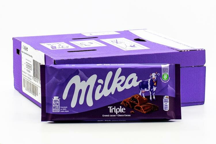 Молочный шоколад Milka Тройное какао 90 гр Упаковка 20 шт