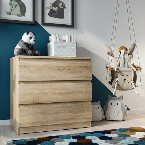 Комод ГУД ЛАКК Мальта, 3 ящика, 80х48х76 см, дуб сонома