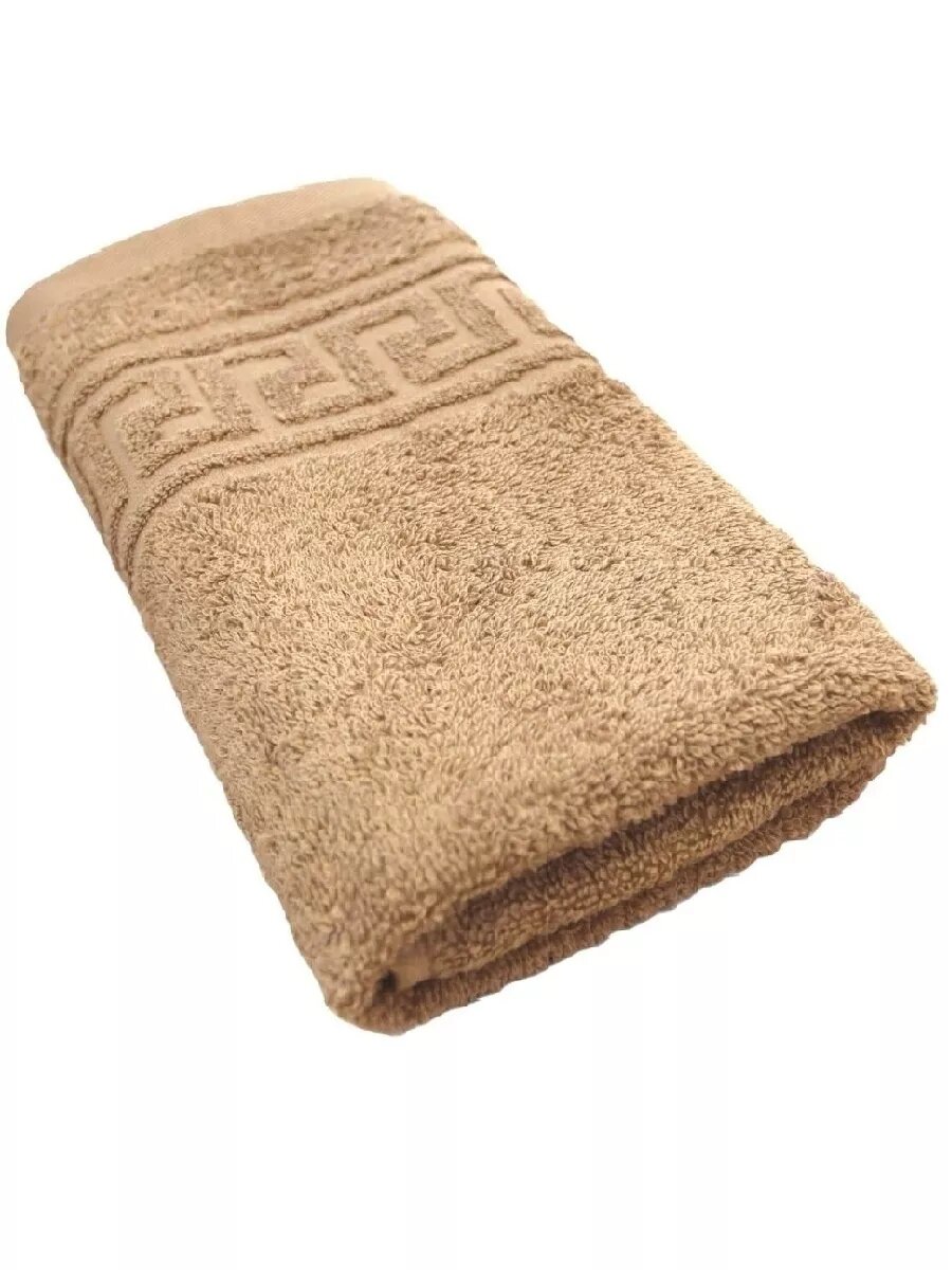 Полотенце махровое банное 430гр бежевое — фото 1