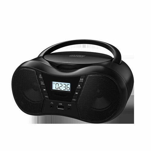 Портативный CD-плеер Boombox с AMFM-радио USB Bluetooth черный 3833₽