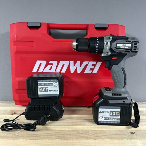 Шуруповерт для ледобура NANWEI 2 АКБ, 6Ач, 200Нм / Шуруповерт для рыбалки Нанвей / Мощный бесщеточный аккумуляторный шуруповерт / Ледобур