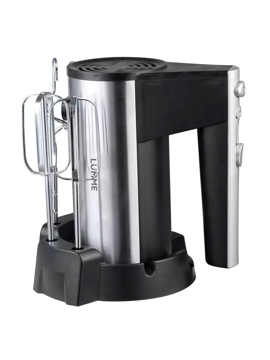Миксер Lumme LU-MX1876A, ручной, черный, нержавеющая сталь, мощность 800 Вт