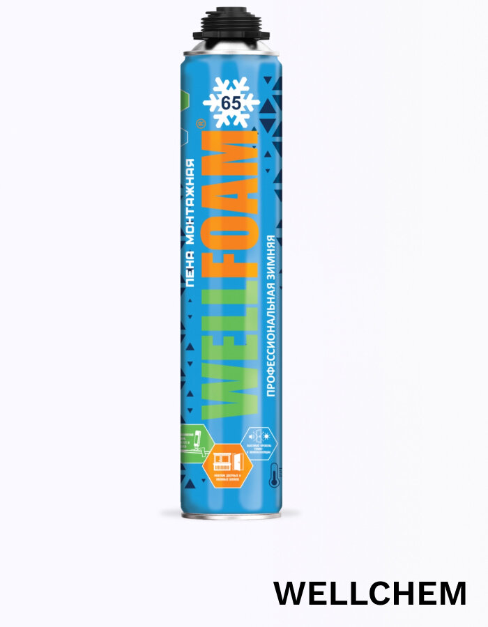 Монтажные Пены Монтажная пена WELLFOAM PRO 65, зимняя, профессиональная, 1 л