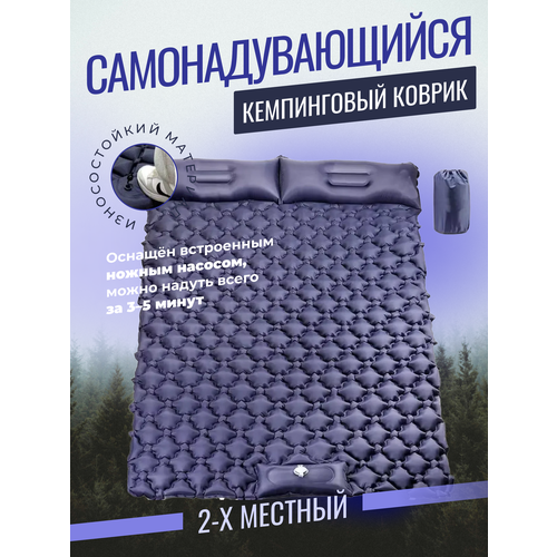 Самонадувающийся 2-х местный кемпинговый коврик темно-синий 5098₽