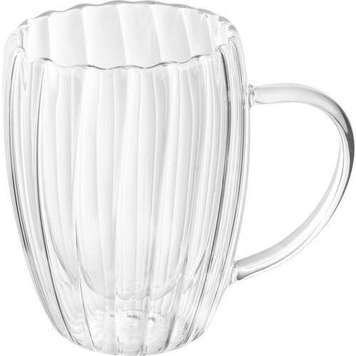Кружка из рельефного стекла объём 350 мл AROMA RIVIERA с двойными стенками 498₽