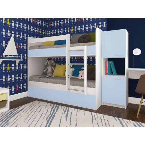 Кровать двухъярусная Есэндвич kids Лаворо 180х70 см, правая (Белый/Серенити)
