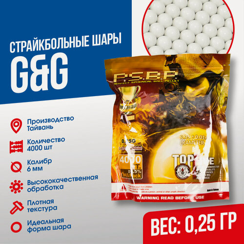 Изображение товара Шары G&G 0.25гр. 4000шт. белые (G-07-097)