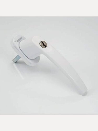 Изображение товара Ручка оконная с замком REHAU CAMEA для пластиковых окон / для балконной двери , белая