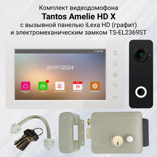 Изображение товара Видеодомофон Tantos Amelie HD X KIT комплект с электромеханическим замком на калитку для дома