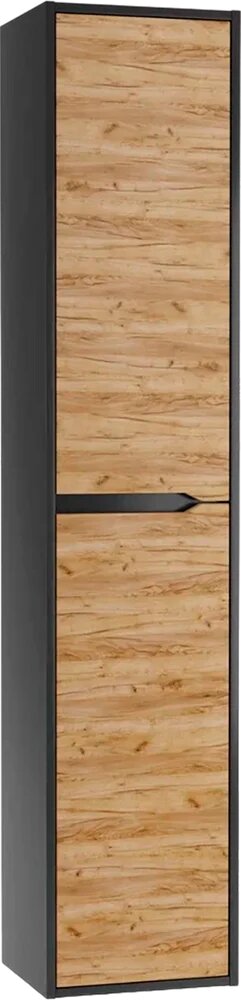 Шкаф-пенал для ванной Домино Karat черный 31 4 см в стиле лофт подвесной