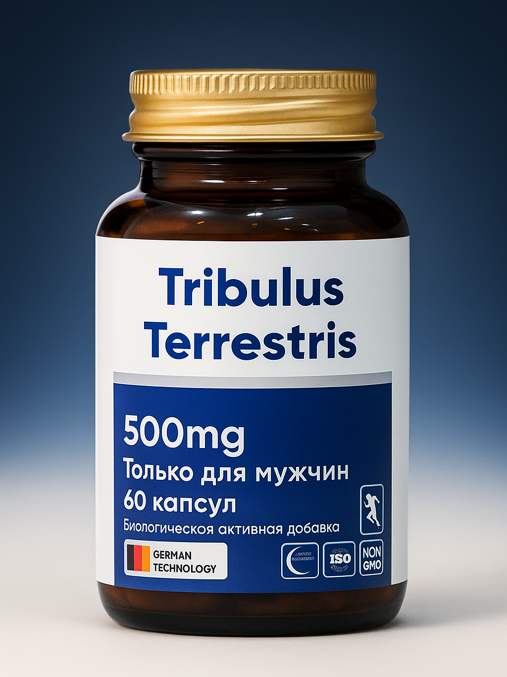 Tribulus Terrestris 500 мг – 60 капсул (в стеклянной банке) - Натуральная поддержка мужской силы и энергии