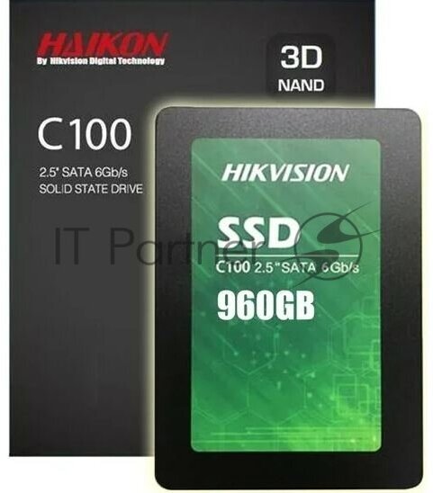 Накопитель SSD 2.5'' HIKVISION C100 960GB SATA 6Gb/s TLC 520/400MB/s IOPS 50K/30K MTBF 2M 7mm - фото №6