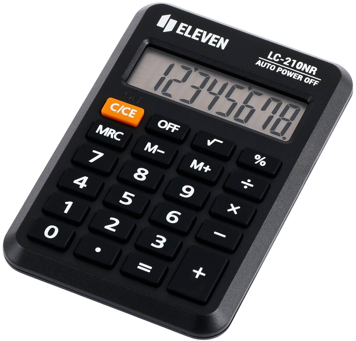 Калькулятор Eleven карманный 8 разрядов питание от батарейки 64х98х12 мм черный (LC-210NR)