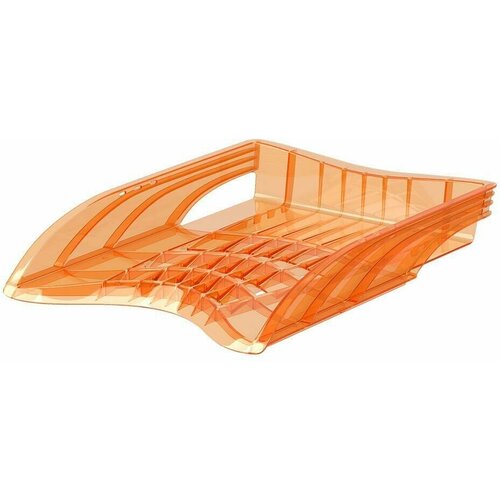 Лоток для бумаг пластиковый ErichKrause S-Wing, Neon, оранжевый (2 шт.)