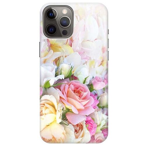 фото Re:pa cиликоновый чехол - накладка artcolor для apple iphone 12 pro max с принтом "нежные розы"