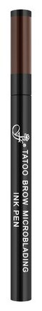 Ffleur Карандаш для микроблейдинга бровей (маркер) Tatoo Microblading Brow Ink Pen, BR143 dark brown, тон 02 тёмно-коричневый