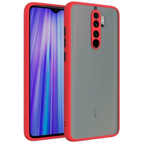 Накладка пластиковая матовая для Xiaomi Redmi 9 с силиконовой окантовкой красная накладка пластиковая матовая для honor x8 2022 с силиконовой окантовкой красная